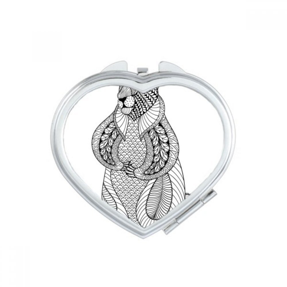 Miroir de poche mignon Chat Peinture multicolore miroir compact maquillage