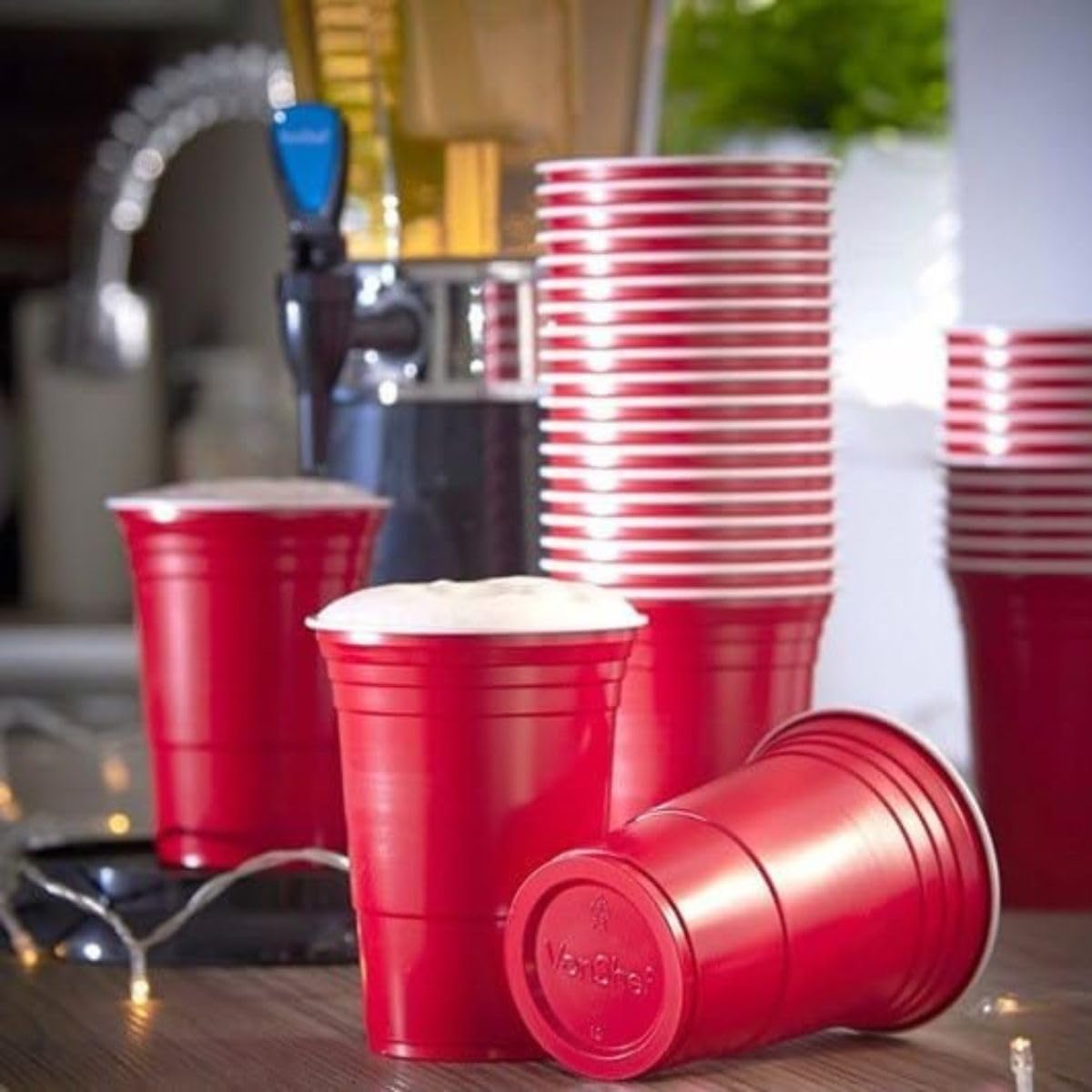HOT BARGAINS Red Party Cups, 16oz, 500 Pack, Hygiene-Sealed Plastic Cups for Events