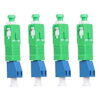4 pc Single Mode SC/APC Male to LC/UPC Female Adapter 9/125um Hybrid Optical Fiber Adapter SC APC Male to LC UPC Female Adapter Connector for Optical Power Meter