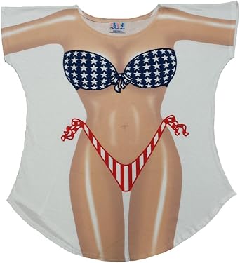 Stars \u0026 Stripes Bikini Cover-Up T-Shirt 