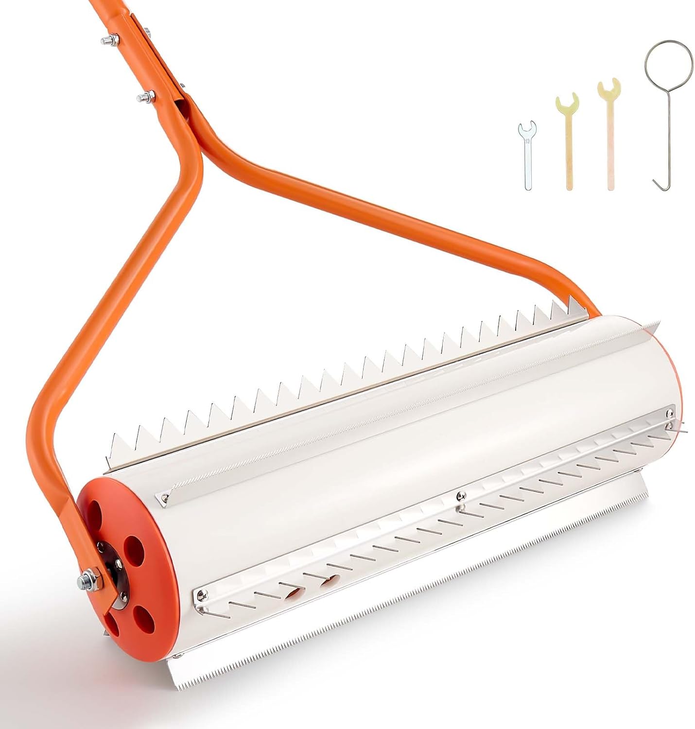 VEVOR Lake Weed Roller, 20 ft Lake & Pond Weed Removal Tool, Muck Razer Aquatic & Sludge Tiller, Rid Roots and Muck Buildup, 6 Preassembled Stainless Steel Blades, 6 Aluminum Handles, Easy Assembly