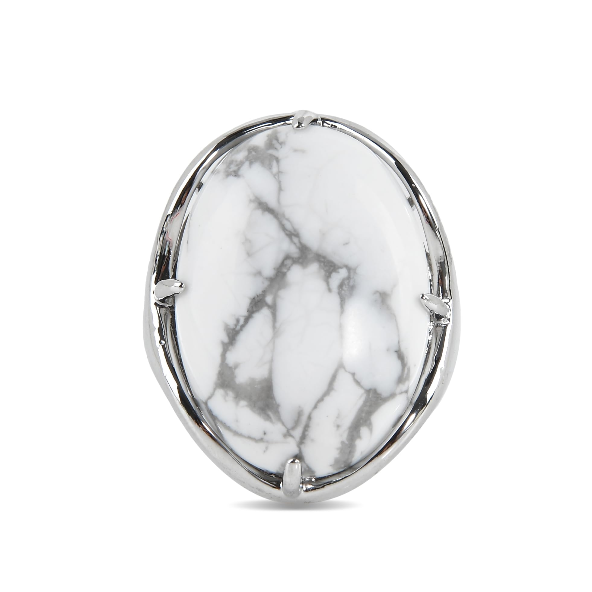 Natural Stone Adjustable Finger Rings Semi-Precious Oval Shaped Gemstone Jewelry For Women Anniversary Birthday Wedding Gift-image-27