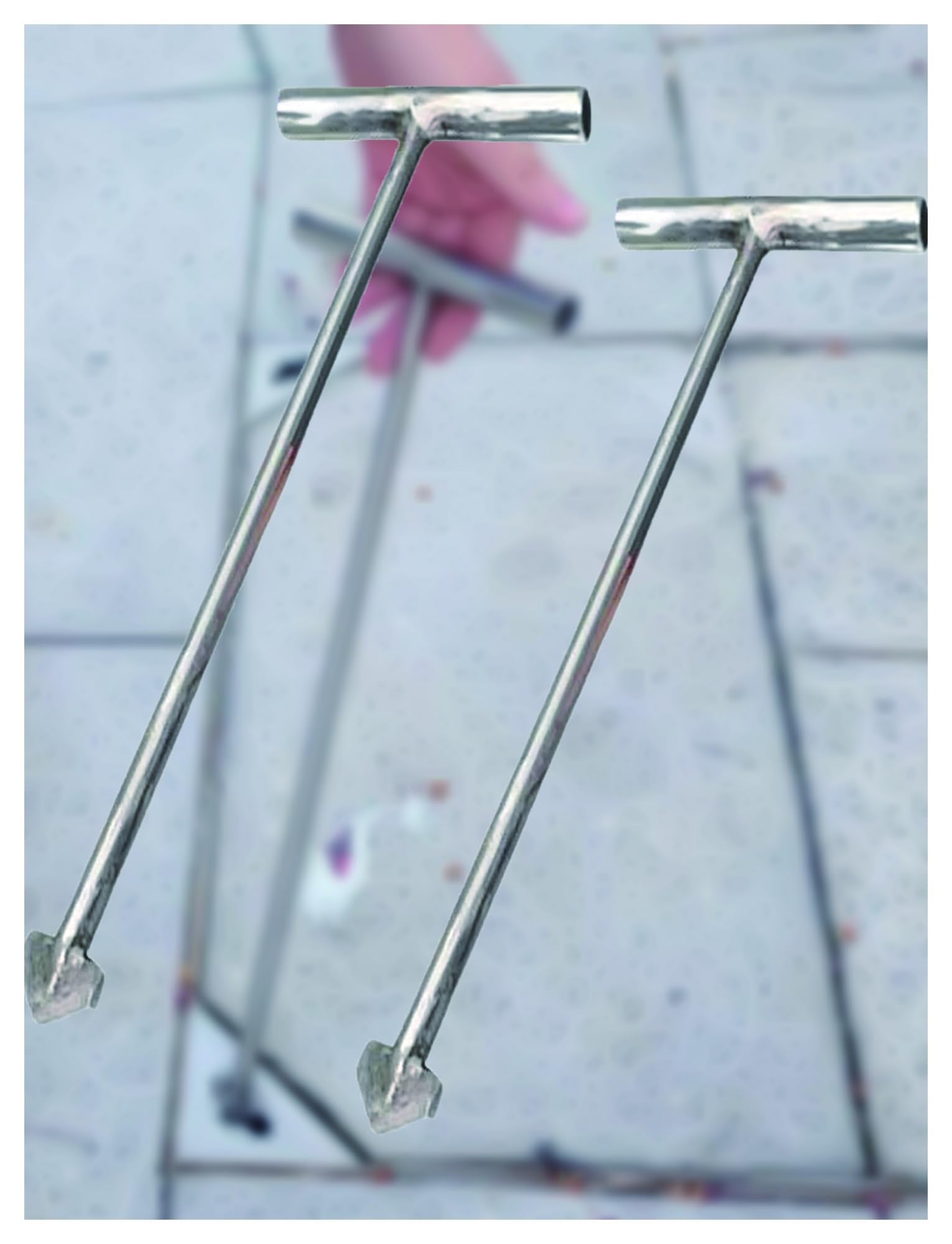 Generisch 10-mm-Gullydeckelheber mit T-Haken, Metall-Schachtdeckelzieher, Kanalhebehaken (30 cm/11,8 cm, 2 Stück) – Langlebig und einfach zu bedienen