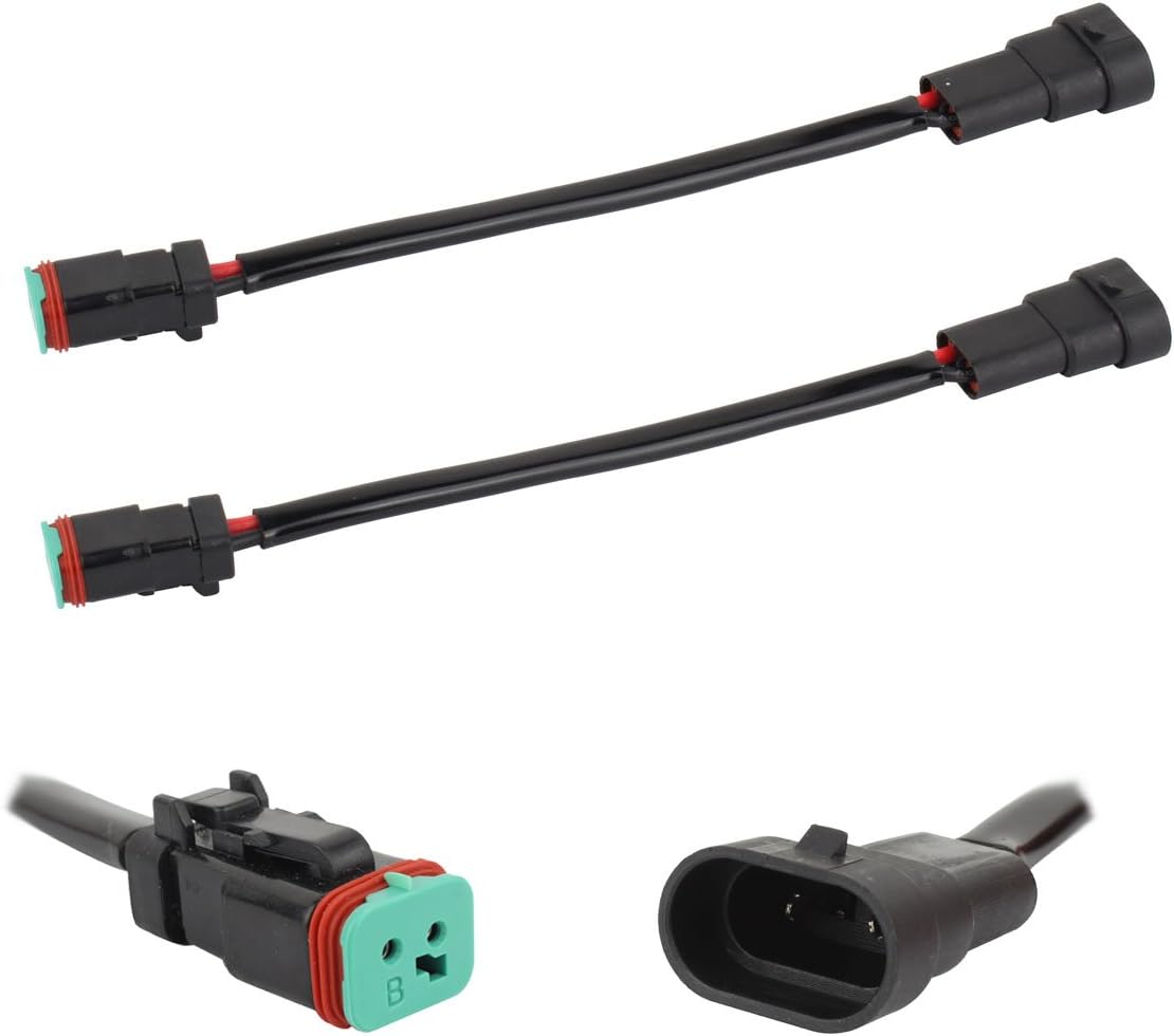 TOMALL Deutsch DT DTP 2 pin Male Female Wiring Harness for LED Work Light/LED Work Light Bar Replacement Connectors