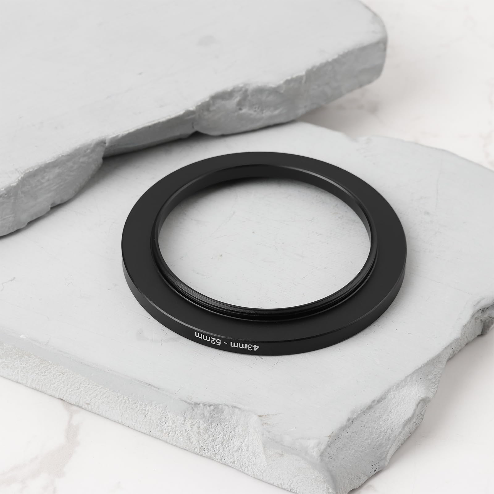 SG Store Pierścień adaptera gwintu filtra obiektywu, 43 mm, gwint zewnętrzny do gwintu wewnętrznego 52 mm, pasuje do aparatów o rozmiarze obiektywu 43 mm