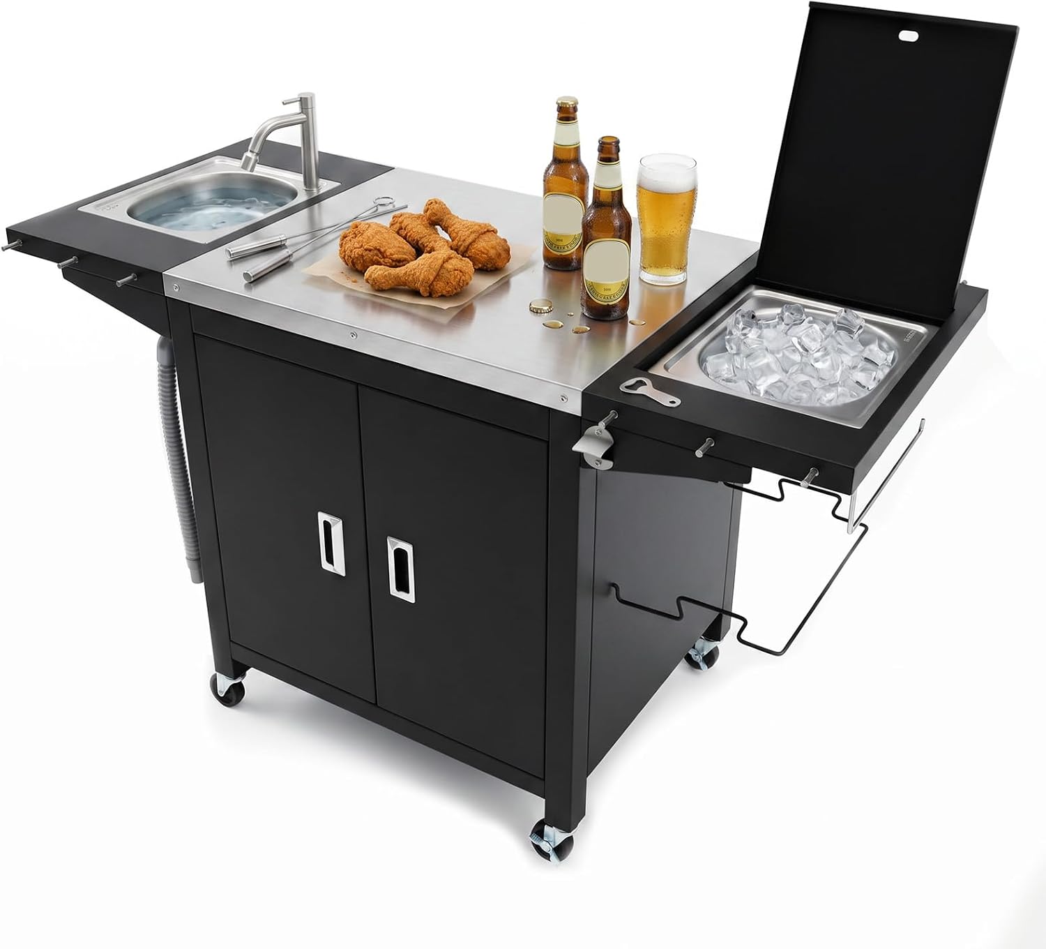 QuliMetal Edelstahl Grillwagen 155x63x89cm