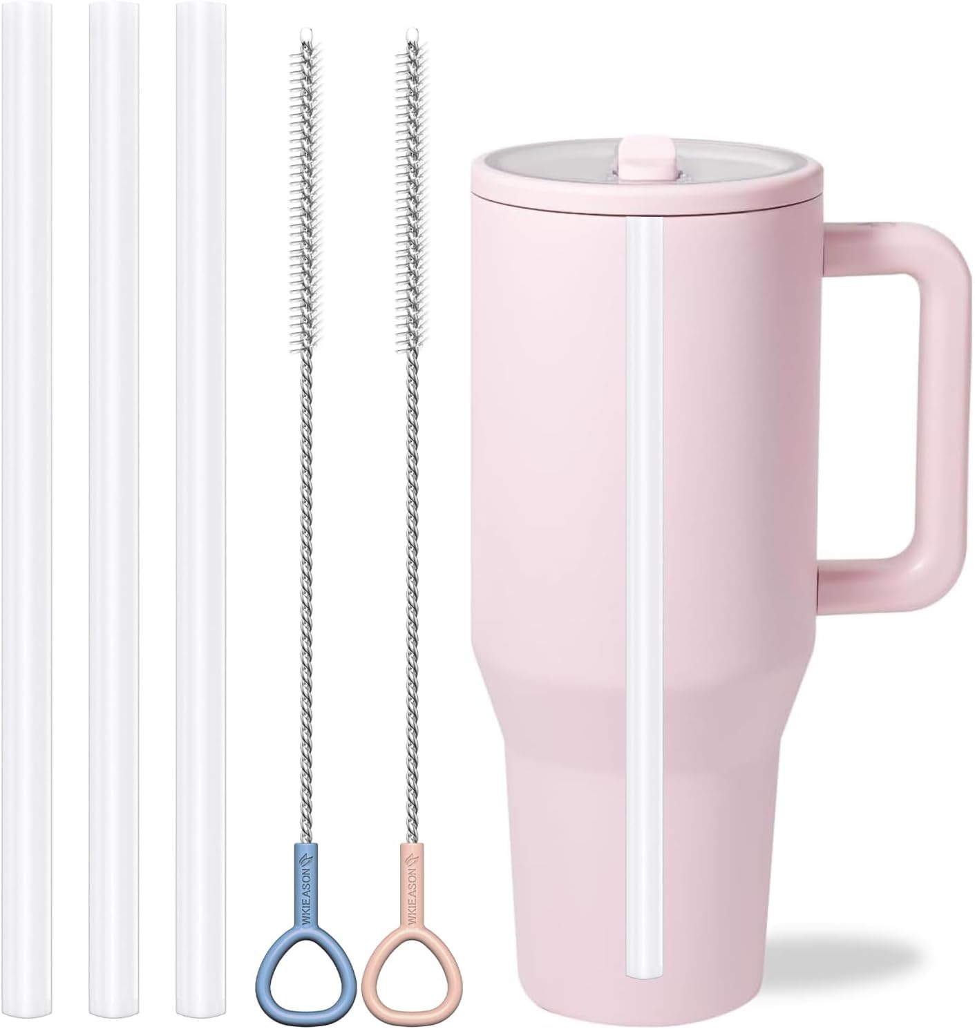 WK IEASON Reusable Straws Plastic Straws for HydroJug Traveler 40oz, 3PCS Replacement Straws for HydroJug Straw Replacement 40 oz with 2PCS Straw Cleaner Brushes As HydroJug Accessories