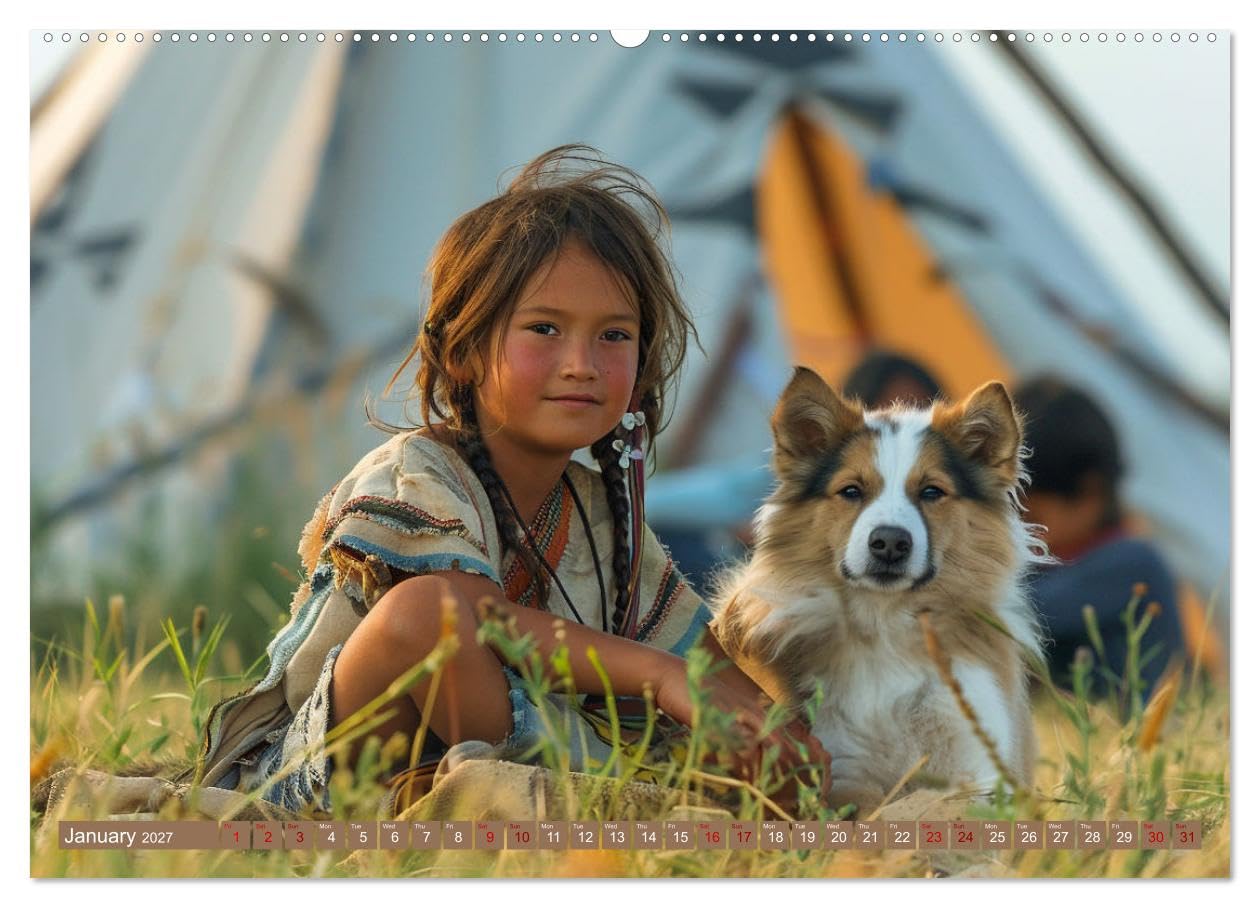 Native American Soul (High Quality Premium Wall Calendar 2027 DIN A2 landscape),CALVENDO 12 Month Wall Calendar: Experience the timeless spirit of Native American life