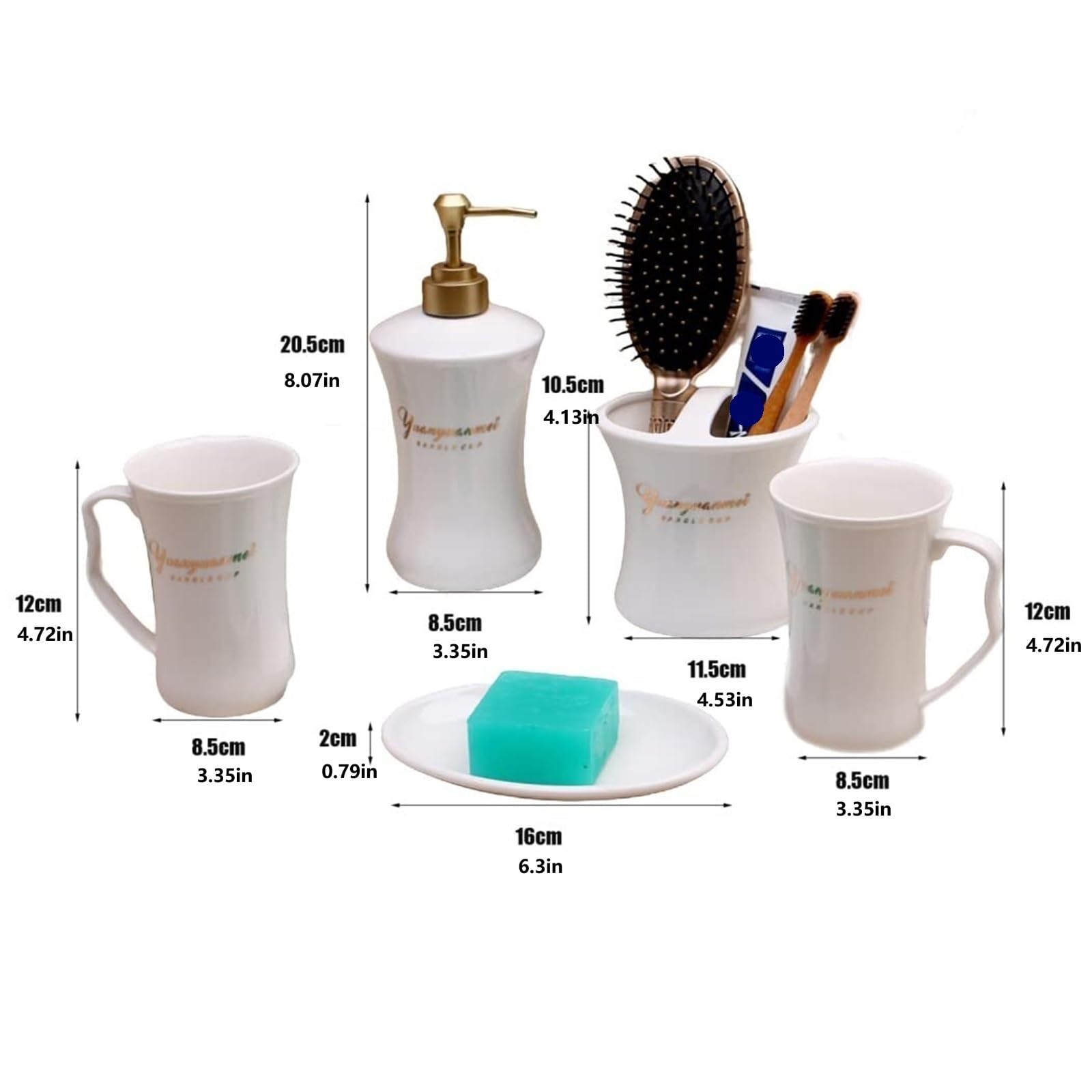 Accessori da bagno Set di accessori da bagno in ceramica, 5 pezzi, arredamento moderno for la casa Set di dispenser per sapone