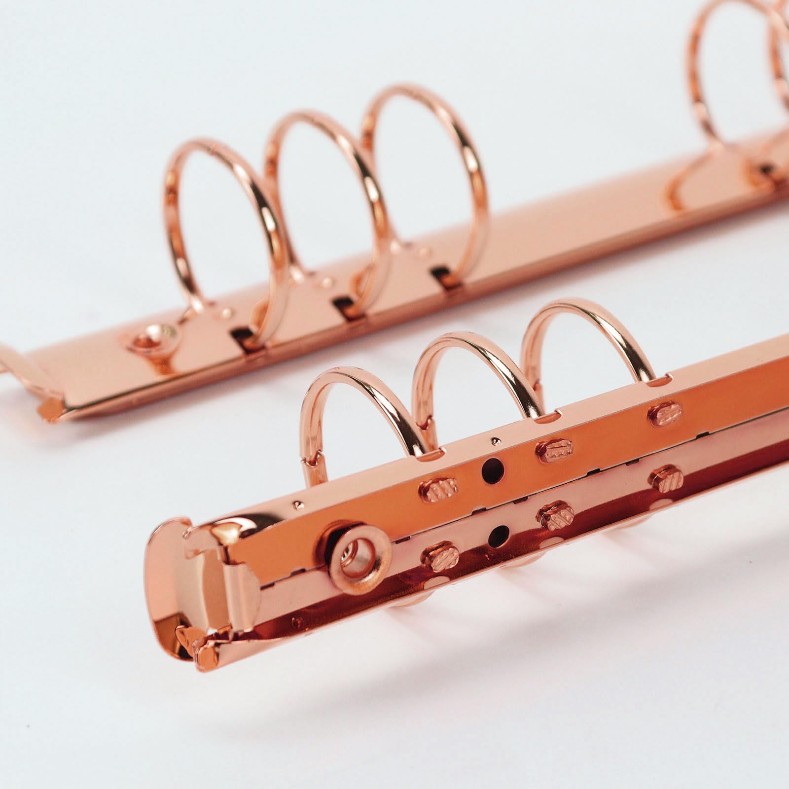 Multibey, 2 pezzi 6 anelli in metallo raccoglitore ad anelli rotondi spine di ricambio per fogli A6, accessori per rilegatura a fogli sciolti (A5-30 mm, oro rosa)