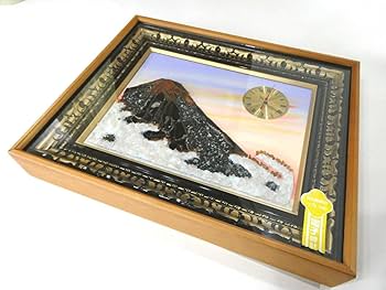 セール✨天然石細工の絵画（69cm)　宝石絵　木額縁　美術工芸品　昭和レトロ セール✨天然石細工の絵画（69cm) 宝石絵 木額縁 美術工芸品 昭和