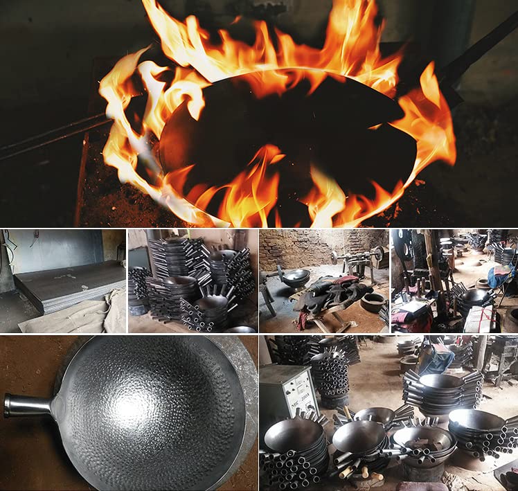 Wok Fondo Plano 36 cm Acero Carbono Pre-cocido miniatura 5