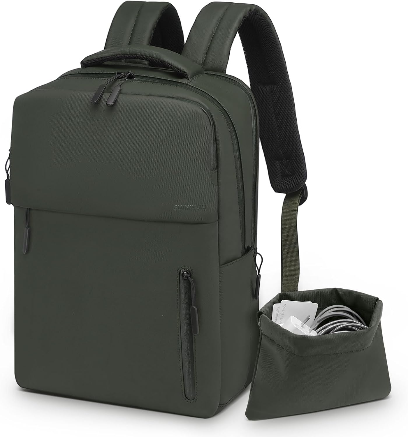 Lightweight 20L Commute Backpack for Men & Women, Water-Resistant Travel Daypack with 15.6-Inch Laptop Compartment & Anti-Theft Pockets, Blue Gray