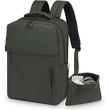 Lightweight Commute Backpack for Men & Women, Water-Resistant Travel Daypack with 15.6-Inch Laptop Compartment & Anti-Theft Pockets, Forest Green