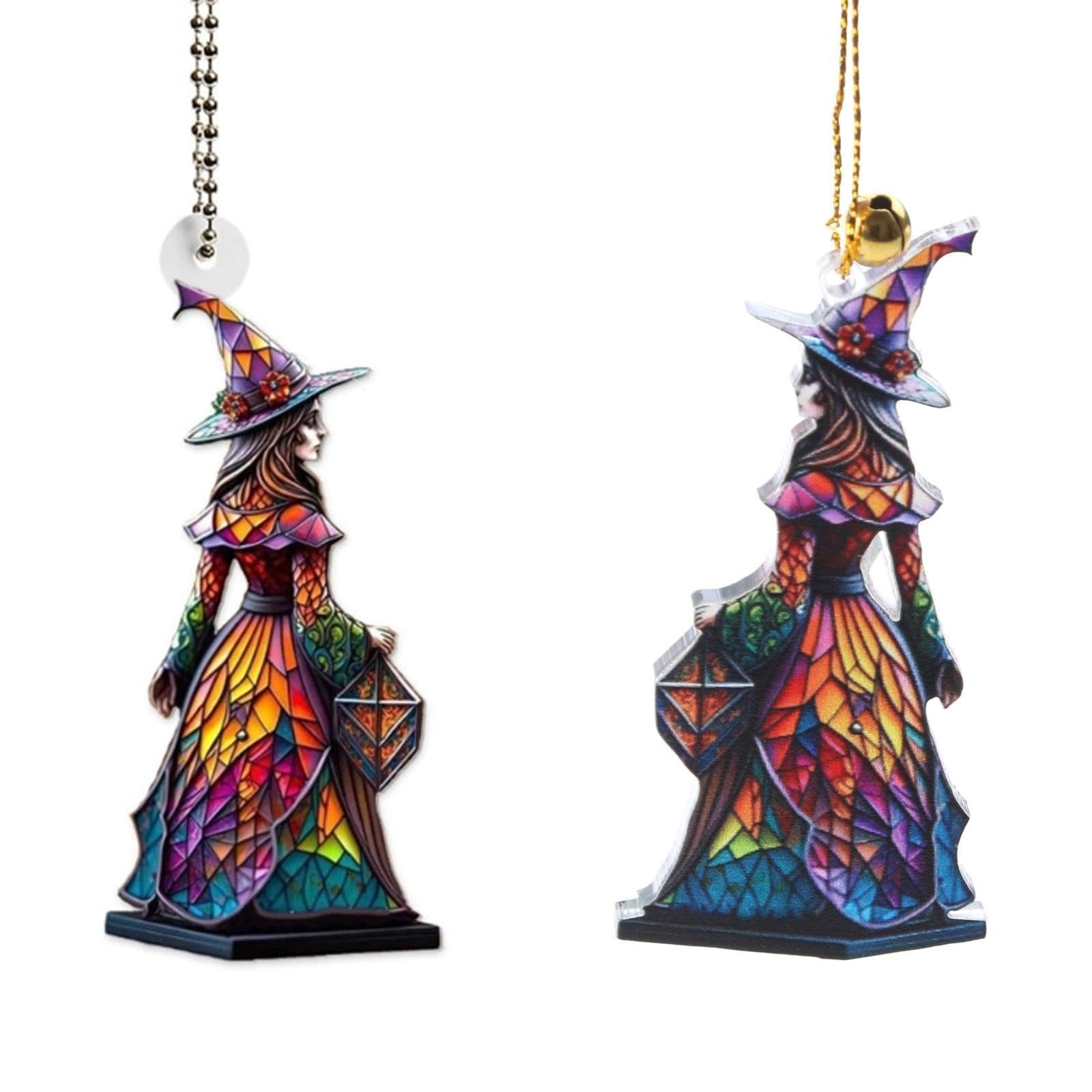 Yugshnkfc A Car Rearview Hanging Ornament Uto Interior Decoration Crylic Halloween Witch Decor Car Pendant