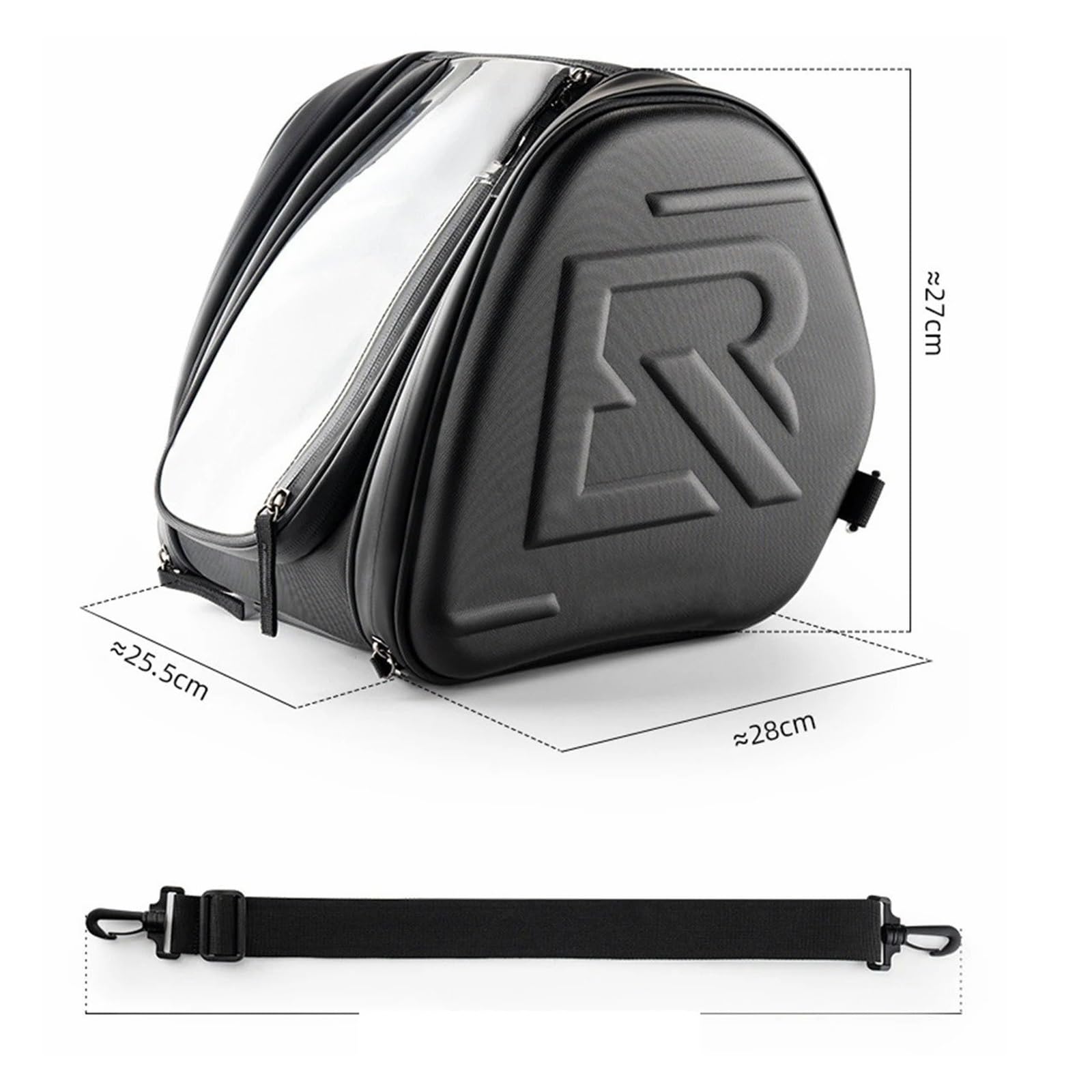 Borsa Moto Per For ADV 150 160 350 PCX 125 X-ADV Forza 300 750 NSS Scooter Tunnel Borsa Da Serbatoio EVA Guscio Rigido Pedale Sella Selle Moto Bagagli(Black-A)