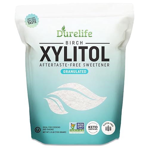 Miniatura 7 de Xilitol DureLife sustituto para el azúcar hecho de xilitol de abedul 100  fabricado en Estados Unidos no es OMG sin gluten kosher el xilitol es un
