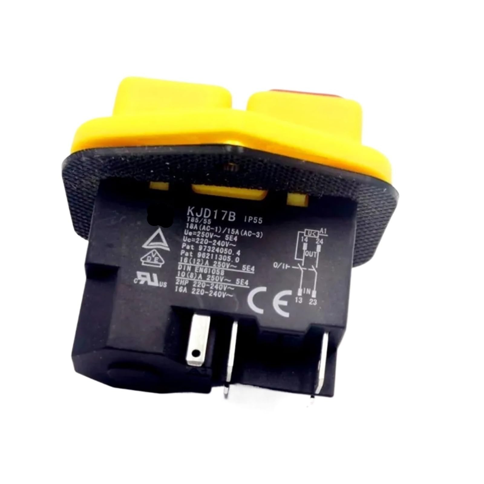 1 interrupteur à bouton KJD17B 220V-240V 16A 5 broches for outil électrique