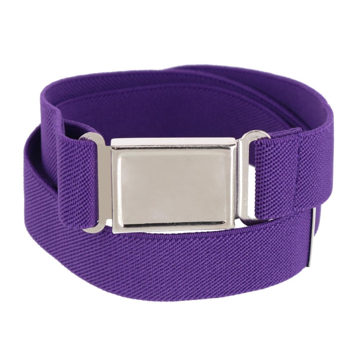CTM Kids' Adjustable Elastic Belt with Magnetic Buckle, Purple