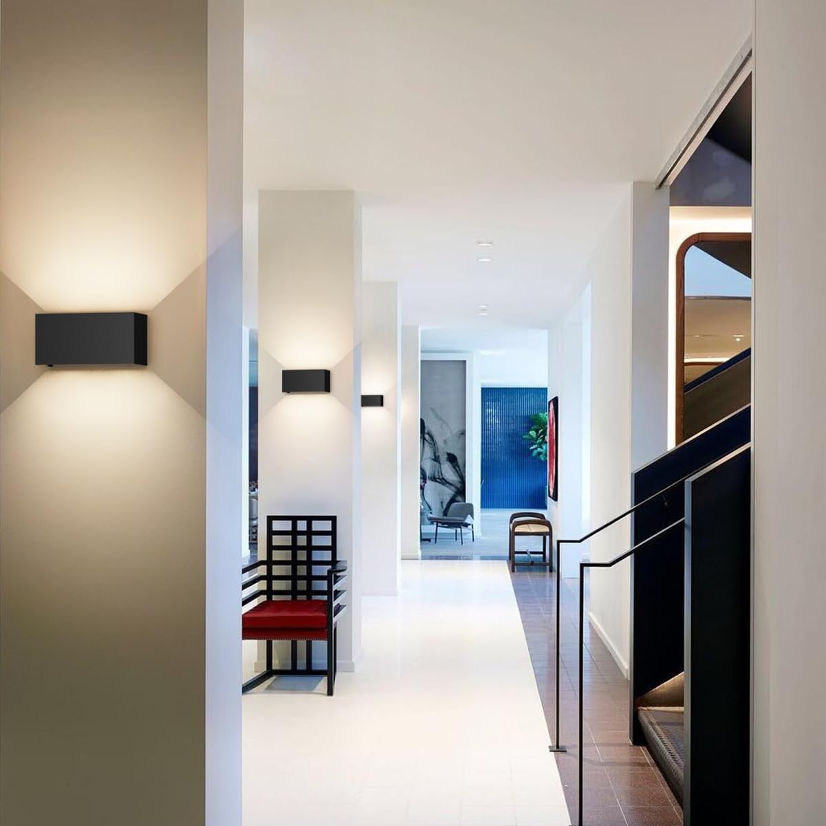 Klighten 24W LED Wandleuchte Innen/Außen,2PCS Außenlampe Außenleuchte 4000K,IP65 Aussenleuchte Wand UP Down,Außenwandleuchte wandleuchte innen Mit Einstellbar Abstrahlwinkel Naturweiß,Schwarz
