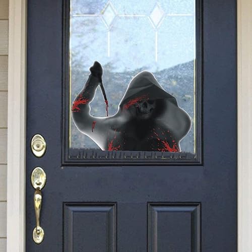 Miniatura 6 de Shakven Calcomanías de Halloween aterradoras, calcomanías de pared espeluznantes para ventana de Halloween, calcomanías de pared extraíbles de