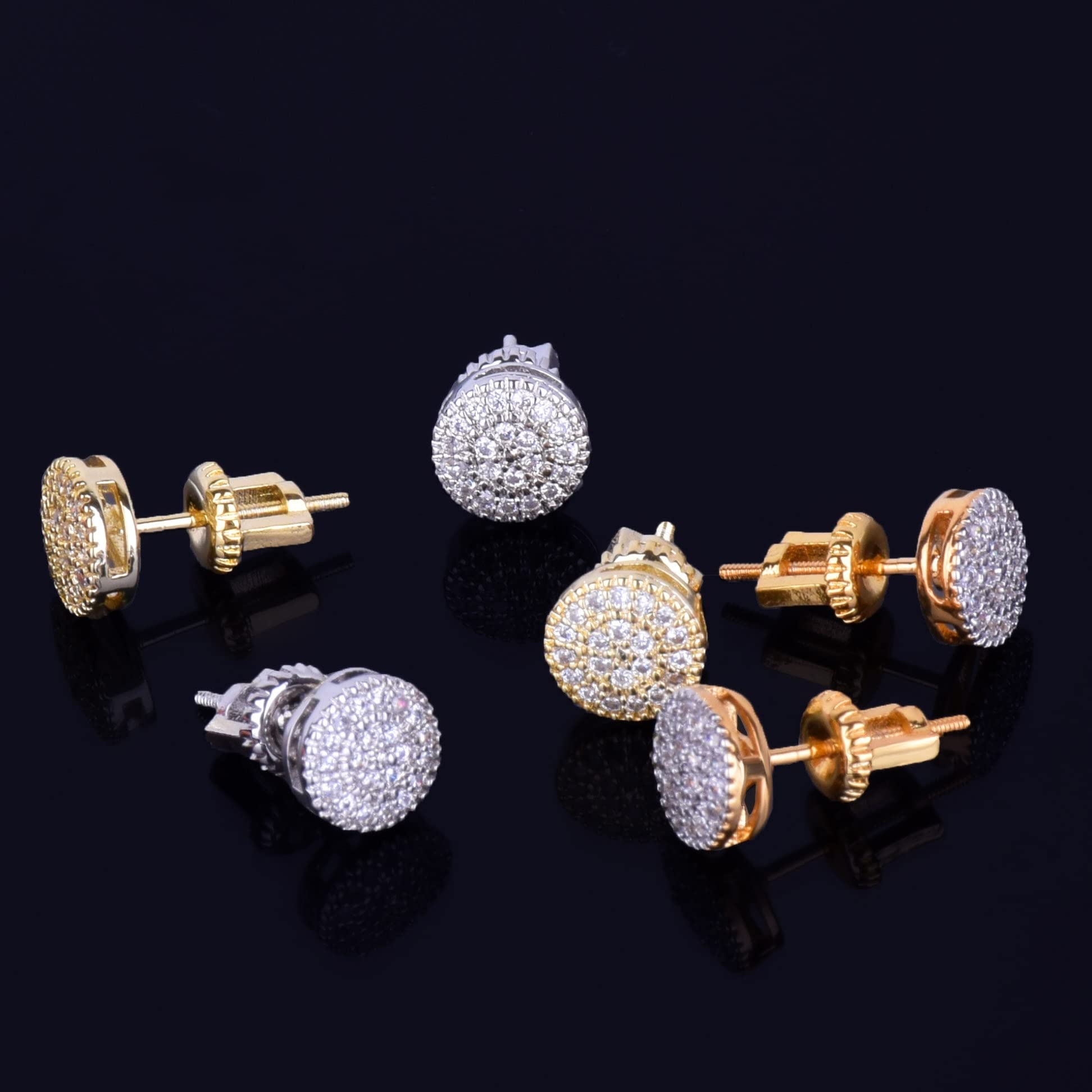 ピアス Numbering Mini Ribbon Stud Earrings #7120_(10K Gold) 4BFT312 Amazon.com: 8MM Gold Color Small Round Stud Earring AAAA