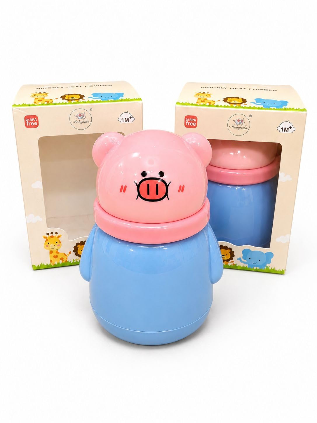 Baby Powder Puff Box for Babies Large Size | Pig Shape Cotton Powder Puff for Babies Big Size, BPA-Free | Leak-Proof | Travel Friendly Baby Powder Box Kids for Newborn & Toddler Care-picture-17