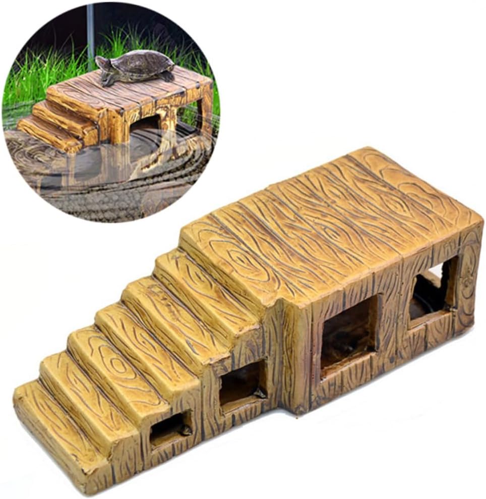 Ceramic Turtle Basking Platform Climbing Steps Sunbathing Stand for Turtle and Aquatic Pets and Easy to Clean Environment-Friendly Design