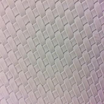 Fashion Fabrics LLC White Basket Weave Woven Upholstery Vinyl Fabric - Sold By The Yard - 54" / 55"