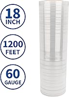 Vista 2 de NEXCOVER Envoltura Elástica de 18 Pulgadas - 1200 Pies Calibre 60, 2 Rollos de Película Elástica Autoadhesiva de Plástico Transparente