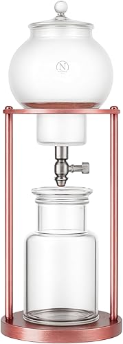 Miniatura 4 de Nispira Cafetera para café frío con goteo de preparación fría en acero inoxidable color dorado | 400mL | Vidrio de borosilicato