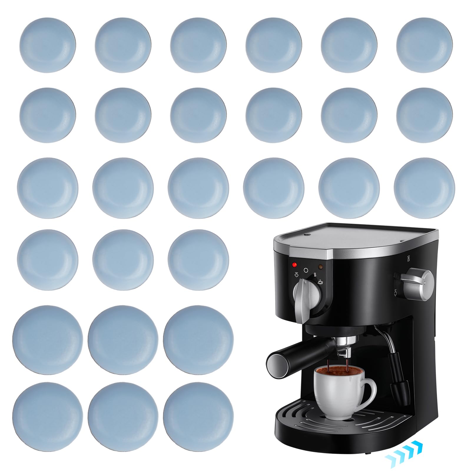 Lot de 36 glissières autocollantes pour appareils de cuisine, petits appareils de cuisine, faciles à déplacer et autocollants (20 mm, 22 mm, 25 mm)