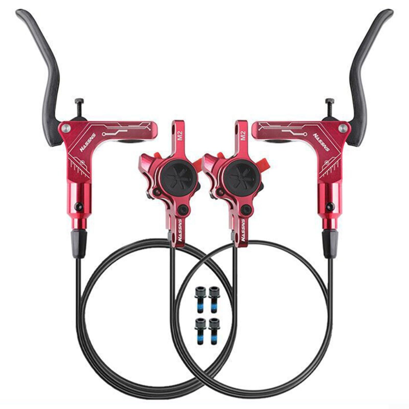 Freno a disco idraulico a doppio pistone, in lega di alluminio, 160 mm, per 180 mm, 203 mm, MTB, impianto frenante sinistro, destro, nero, argento, blu, viola, set da 2 (nero)