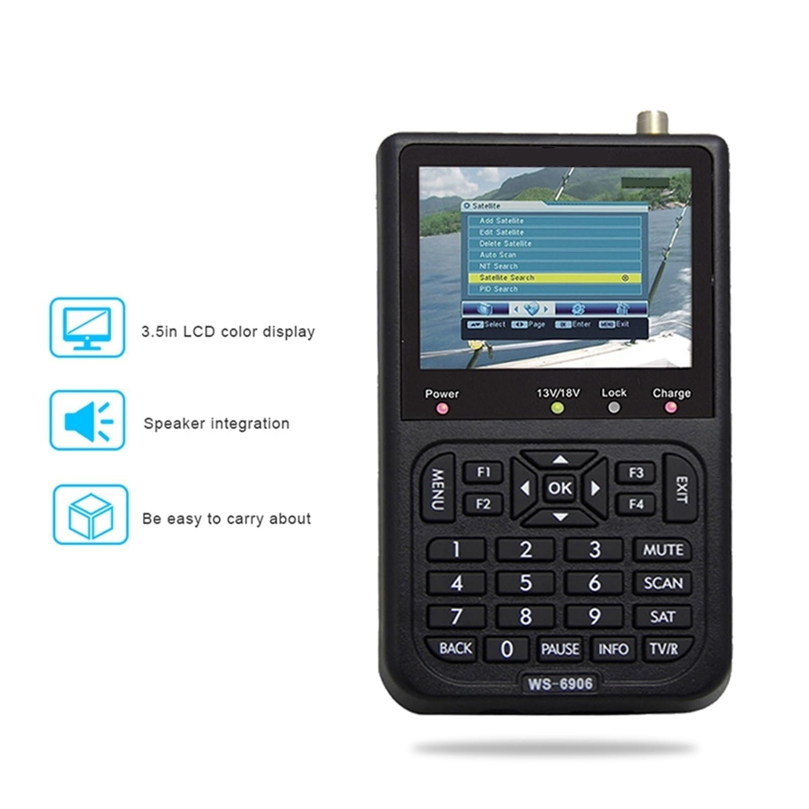 Buscador De Señal Satélite Digital LCD DVB-S 3,5 Pulgadas, Medidor DVB S, Buscadores Completos FTA DeteccióN Precisa