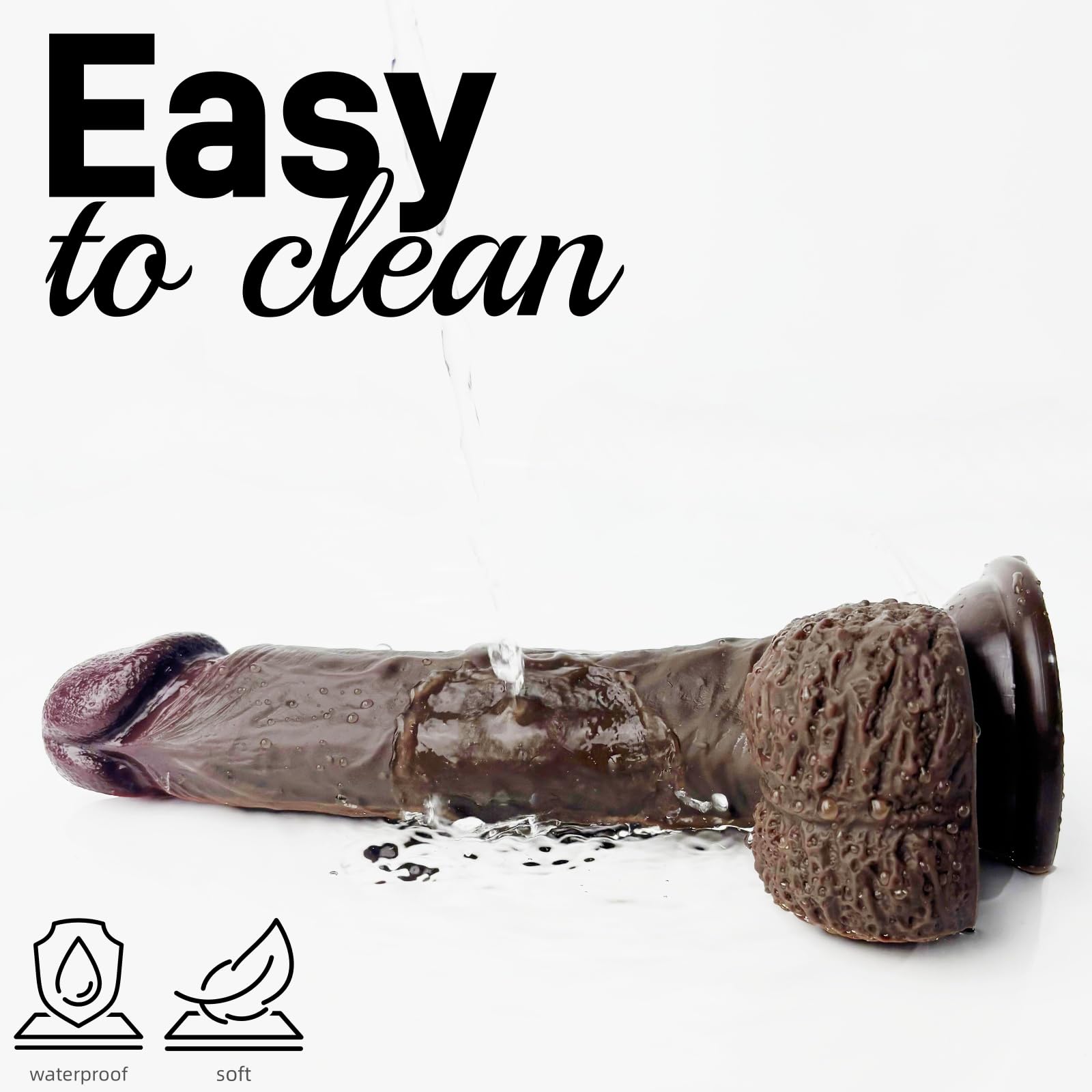Dildo Realistico 21 cm Eiaculante Dildo Squirting in Silicone, Eiaculante con Forte Ventosa per Masturbazione Vaginale e Plearure Anale, Pene Giocattolo Sessuale per Prostata, Punto G, Bruno