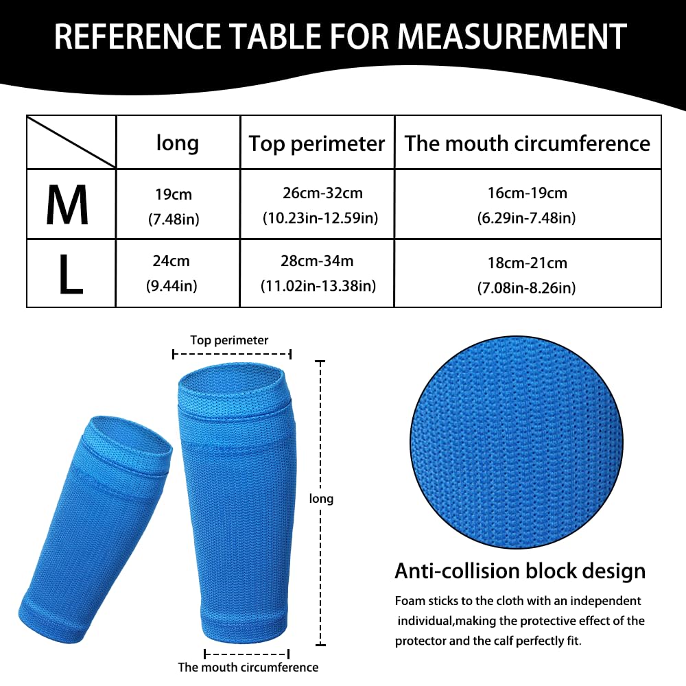 Soccer Shin Guards, Kids Youth Shin Pads and Shin Guard Sleeves for Boys and Girls for Football Games, EVA Cushion Protection Reduce Shocks and Injuries, Lightweight Soccer Equipment - Image 2
