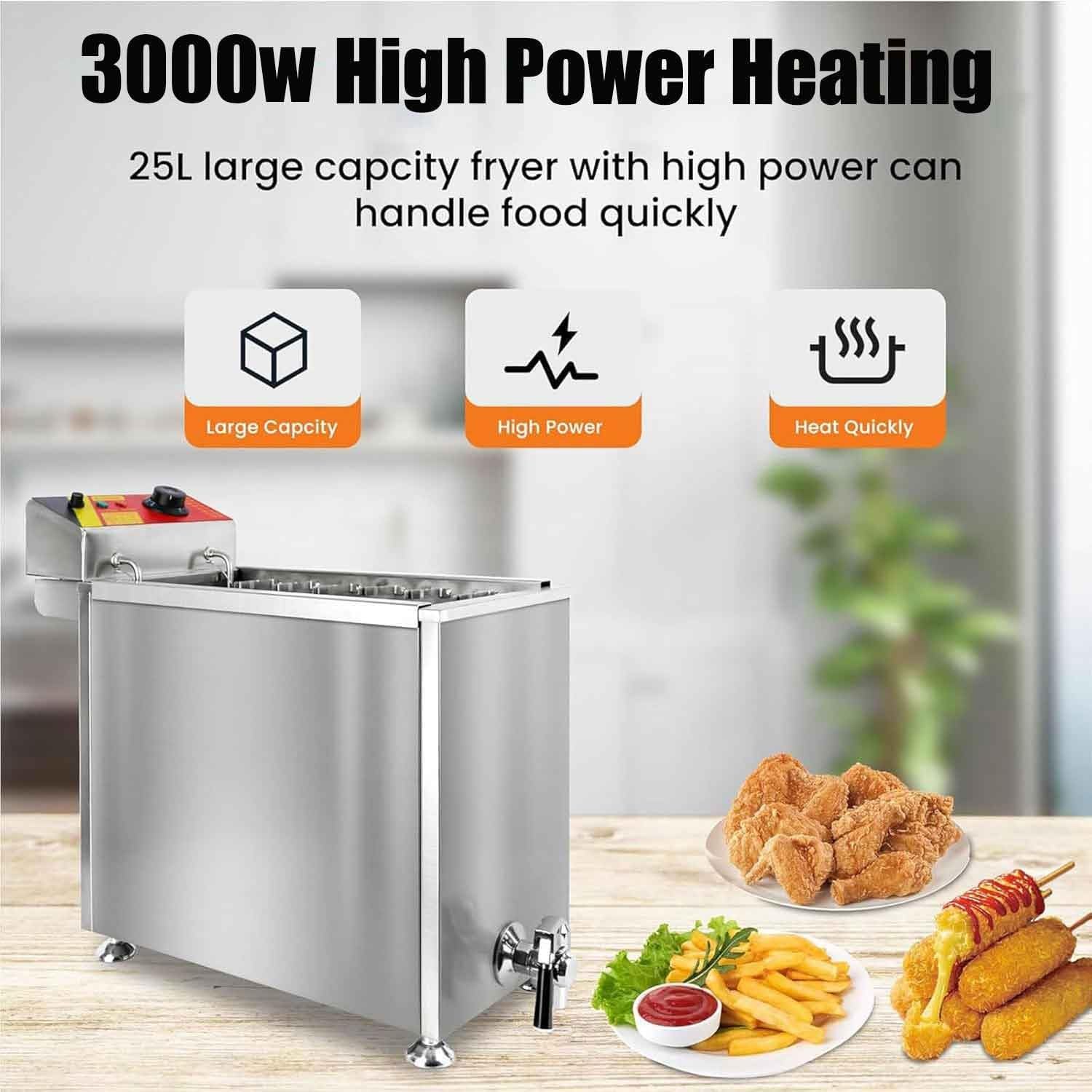 Friggitrice elettrica Professionale per Hot Dog, Macchina per Hot Dog e Bastoncini di Waffle in Acciaio Inox con 12 Ganci, Grande capacità per ristoranti e Uso Dom,