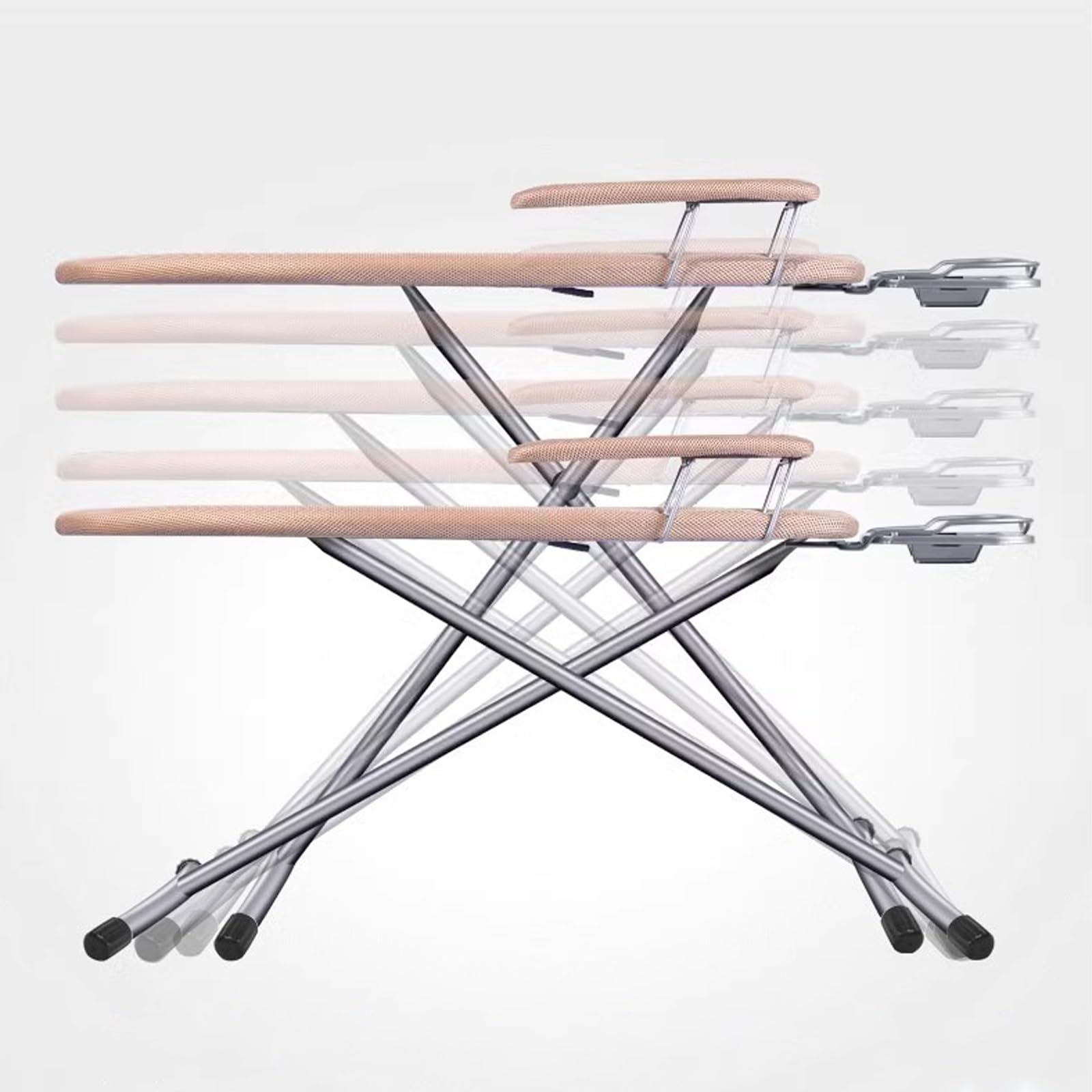 Tabla de Planchar, Altura Regulable, Tablero 92cmx33cm, Malla Metálica, con Soporte para Plancha, No se Desliza y No Araña, Patas Antideslizantes, Plegable