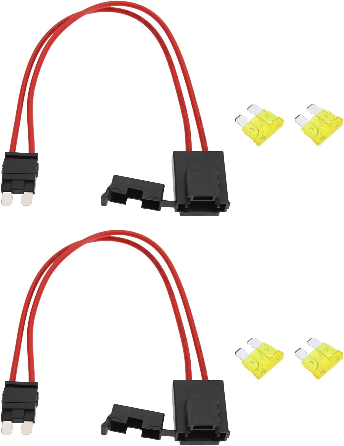 YINETTECH 2pcs Car Fuse Holder Connector 32V 20Amp 16AWG Heavy Duty Wire Extension Middle Fuse Holder Connector for Vehicle with 4Pcs 20A Fuses for ATM/APM (23cm,Standard) YINETTECH 2pcs Car Fuse Holder Connector 32V 20Amp 16AWG Heavy Duty Wire Extension Middle Fuse Holder Connector for Vehicle with 4Pcs 20A Fuses for ATM/APM (23cm,Standard)