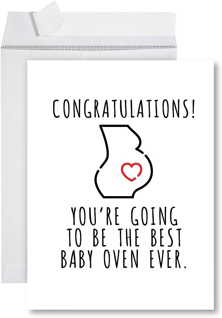 Andaz Press Funny Jumbo Baby Shower Card With Envelope 8.5 x 11 inch, Funny Greeting Card, They See Me Rollin