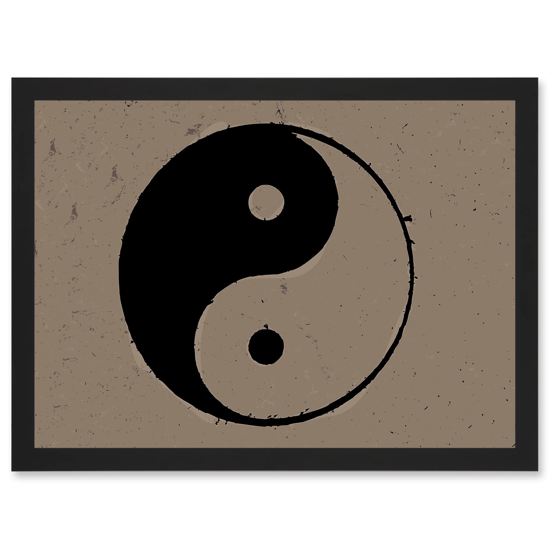 Taoist Philosophy Yin Yang Black White Framed Wall Art Print - Artery8