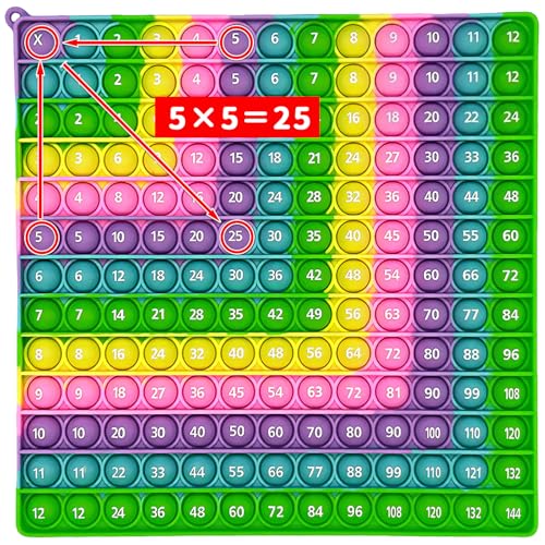 Push and Pop Bubble Sensory Fidget Toy, Squeeze Giocattoli, Pop Bubble Fidget It Toy, Pop It Fidget Toys, Giocattoli Antistress Fidget Toys 2 in 1 Pop It Tavola Moltiplicazione, per Bambini e Adulti