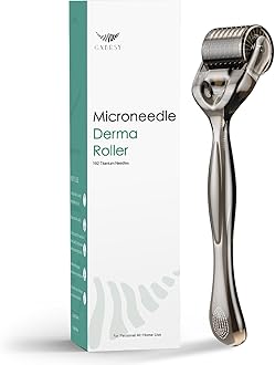 Derma Roller 0.25mm Titanium, 192 Micro Needle Roller - Beard Face Dermal Roller (Crystal Black)