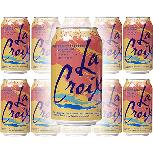 Image of La Croix Grapefruit Pamplemousse Sparkling Water, Naturally Essenced, 12oz (Pack of 10, Total of 120oz)