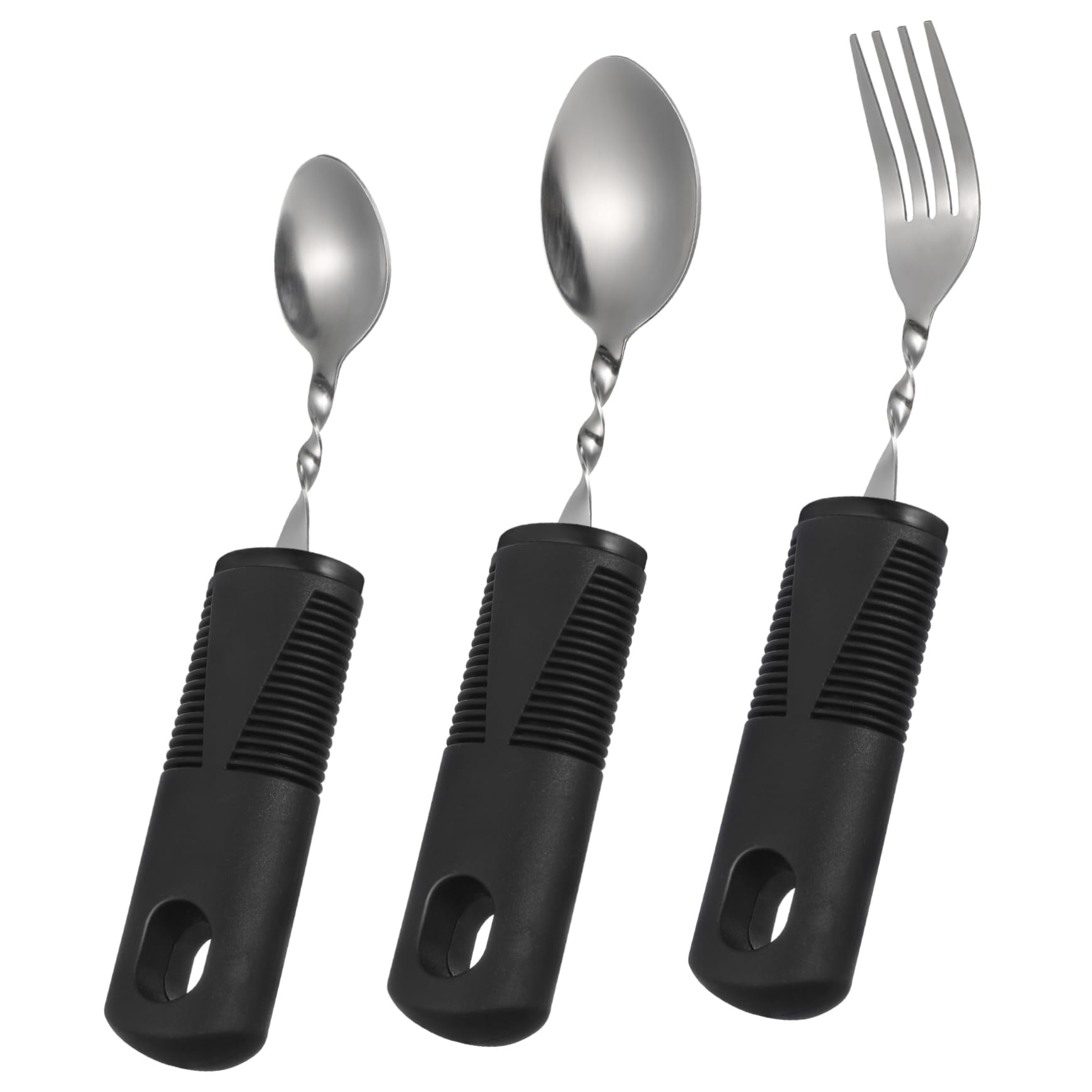 BELLIFFY Adaptive Utensils Set Spoons for Elderly Curved Weighted Cutlery for Disabled Elderly Patients