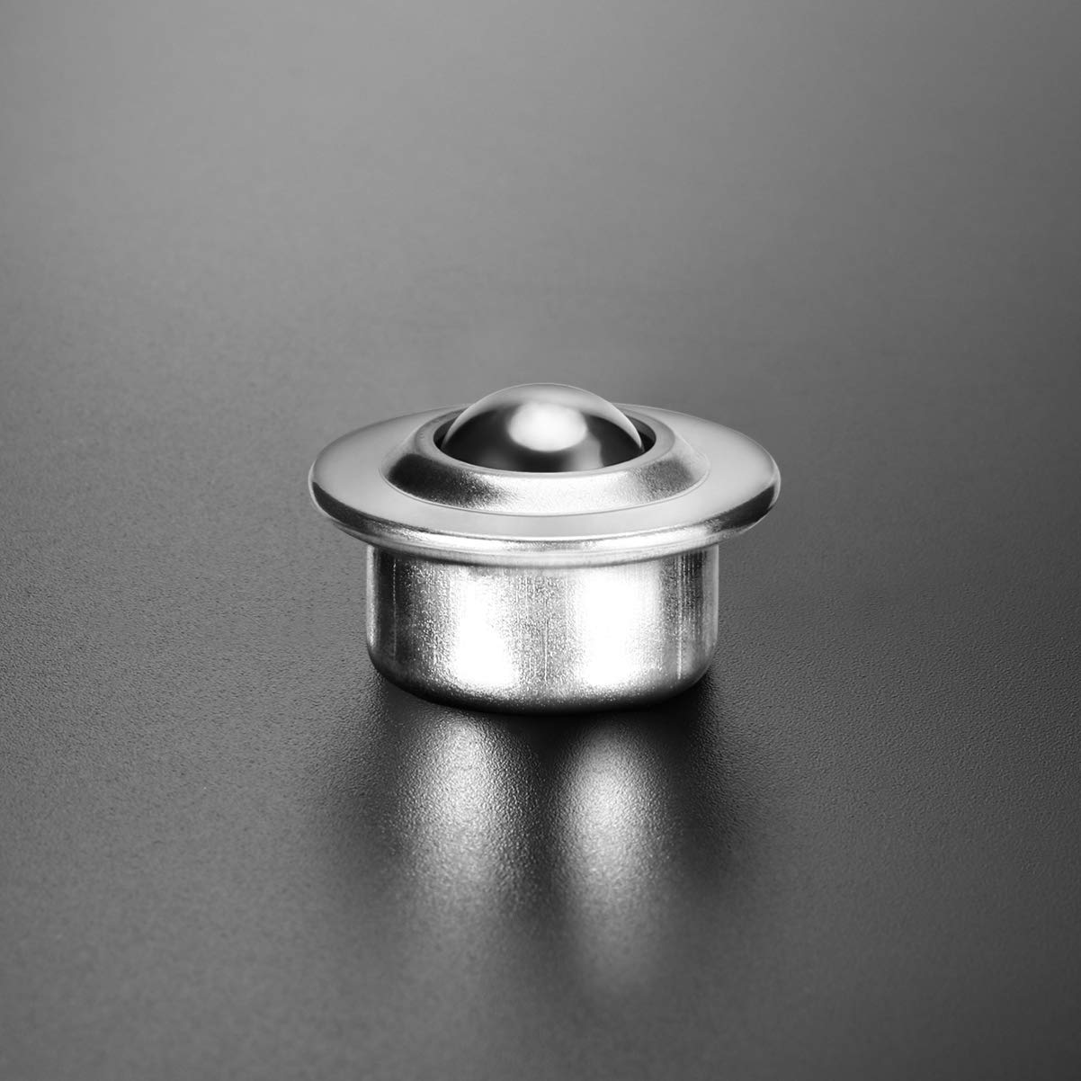 BESTOMZ Roulement Convoyeur Unité de roulement à Billes de Transfert en Acier Inoxydable Base Universelle en Métal Roulettes à Billes Montées 10PCS