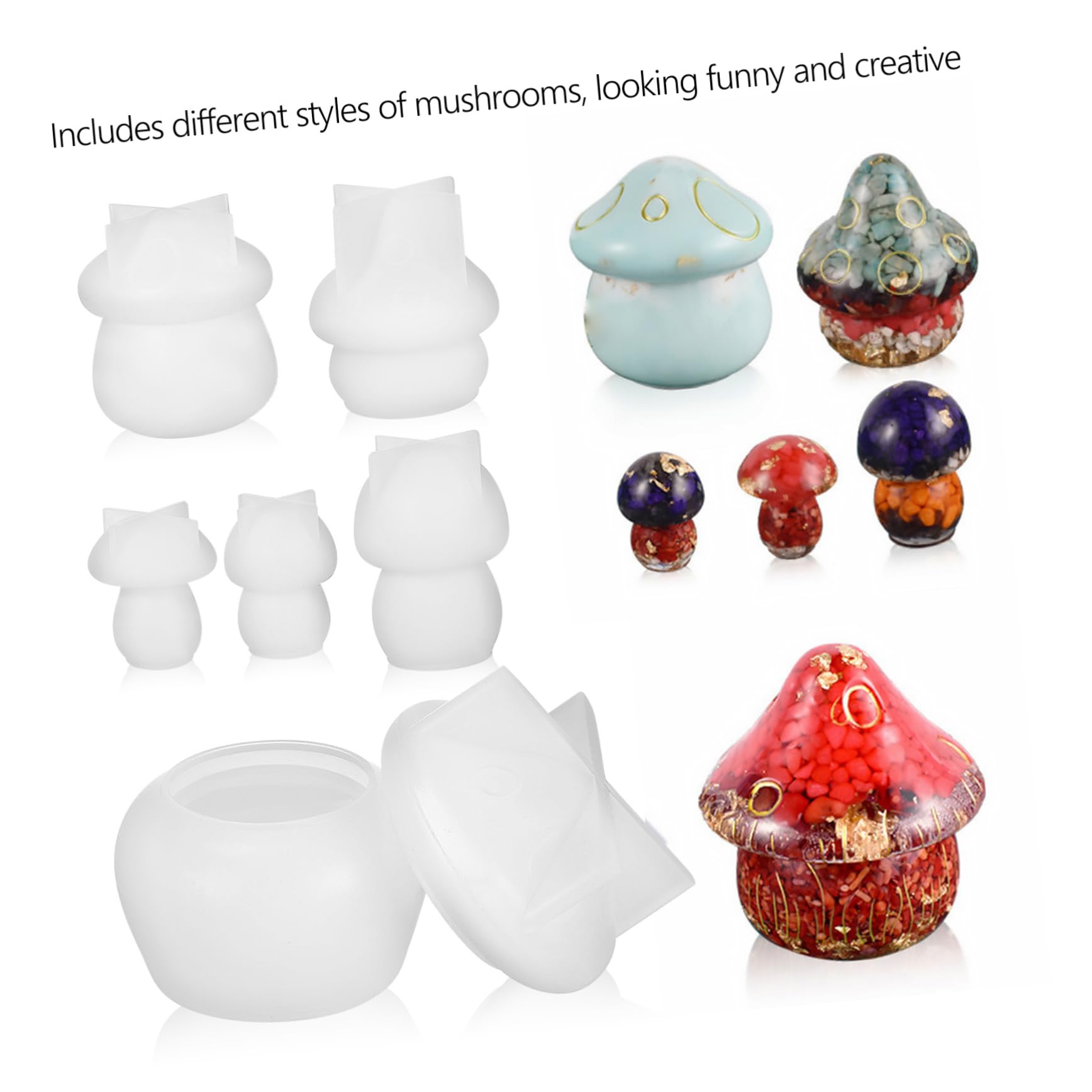 ARTIBETTER 2 Sätze Mushroom Jar Silikonform Diy Gießform Für Kleine Gläser Vielseitig Einsetzbar Aufbewahrungsbehälter Und Stilvolle Dekoration Für Zuhause 5 Stück * 2
