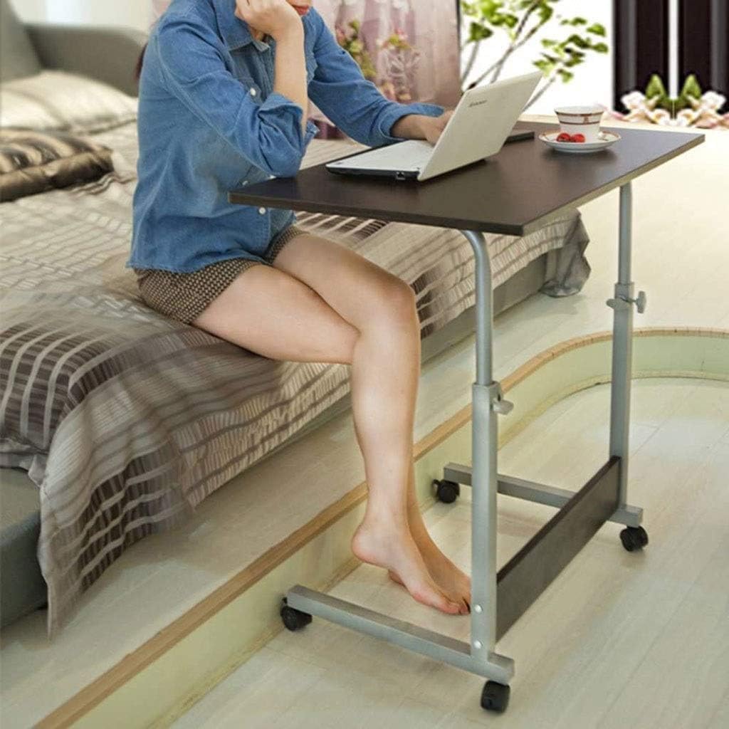 Foldable Laptop Stand Rolling Cart Portable and Height Adjustable Mobile Workstation for Home Multifunction Standing Table Adjustable Desk