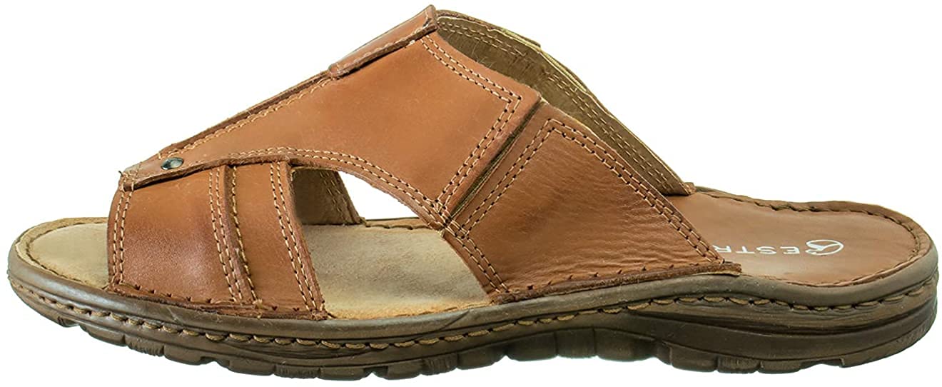 ESTRO Sandales Homme Cuir Mules - Sandales Homme Été Cuir Mules Hommes avec Semelle Antidérapante s1