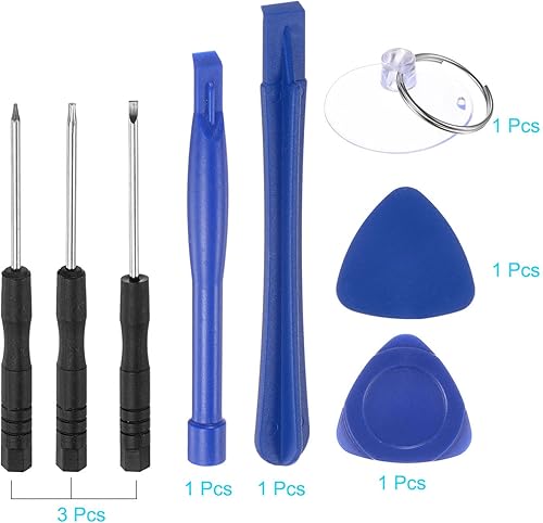 Miniatura 4 de uxcell Kit de herramientas de reparación electrónica 8 en 1 con mini destornillador magnético herramienta de apertura para reparación de móviles,